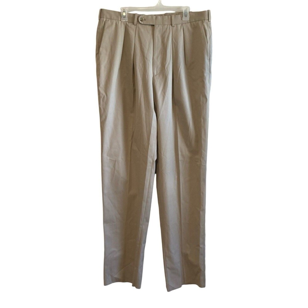Peter Millar Nano Luxe Mens Pants Size 38 Khaki Cotton Preppy Dress